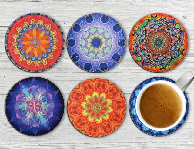 Mandala Drink Coasters Set of Six Neoprene