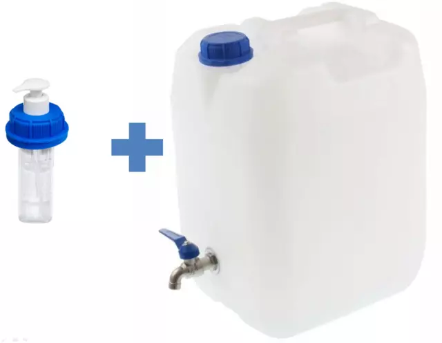Wasserbehälter + Seifenspender Hahn Trinkwasserkanister Behälter 10/20/30L