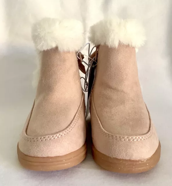 Cat And Jack, Toddler Girl Size 5, Pink Boots with White Faux Fur - New