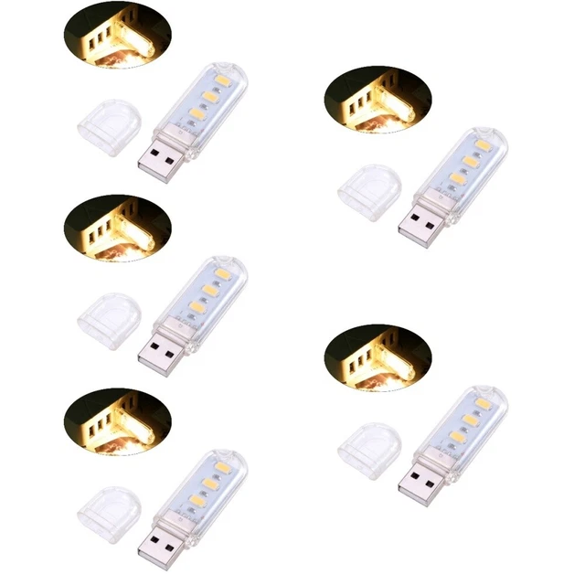 5 COUNT USB Night Light Warm Laptop Camera Lamp for Reading £7.99