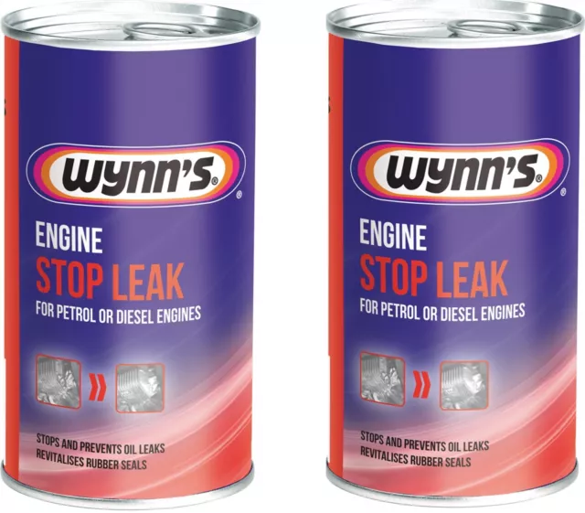 2 x WYNN'S W50672 ENGINE STOP LEAK Motoröladditiv 2 x 325ml