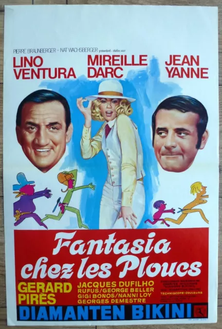 belgian poster FANTASIA CHEZ LES PLOUCS, LINO VENTURA, MIREILLE DARC, JEAN YANNE
