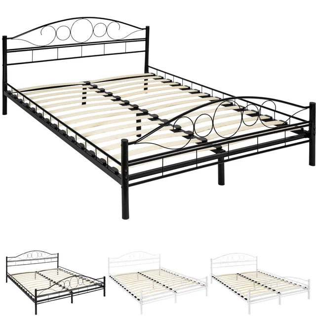 Zinus Elias - Letto Singolo In Metallo 190x90 Cm, Con Testiera | Piattaforma 30 Cm Altezza, Design Moderno