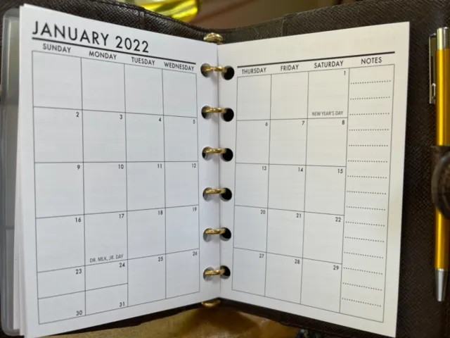 FITS LOUIS VUITTON PM small Agenda LV~Calendar Planner Organizer