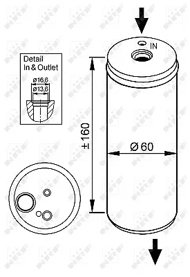 33114 NRF Dryer, air conditioning for AUDI,SEAT,SKODA,VW