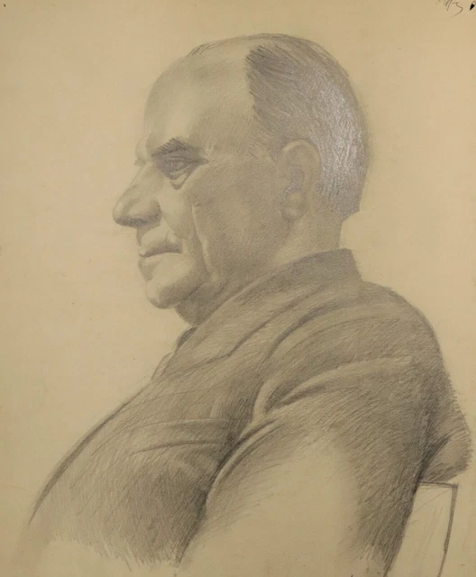 ANCIEN DESSIN AU crayon portrait signé EUR 113,75 - PicClick FR