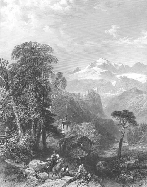 SWITZERLAND Italy Saint-Nicolas Aosta Valley, 1854 LANDSCAPE Art Print Engraving