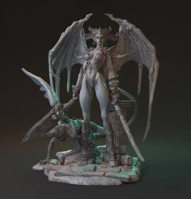Demons Reine Avec Höllenhund Miniature Abyss Figurine pour Ttrpg's Comme D&d 5e