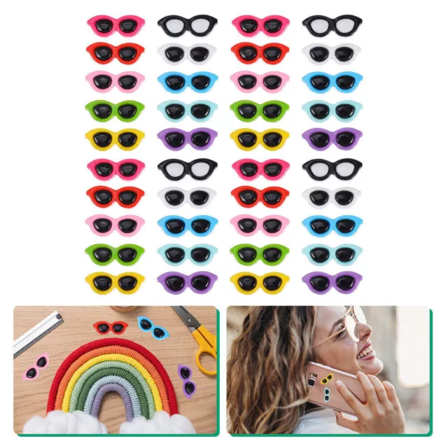 40 piezas Mini Gafas de Sol para Pendientes Artesanales Decoración Mini Espalda Plana Dije Herramienta Nuevo