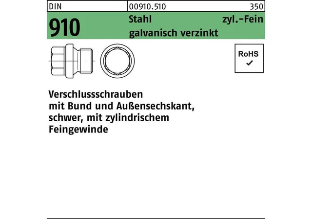Bouchon vissable DIN 910 m.Bund/Außen-6-kant