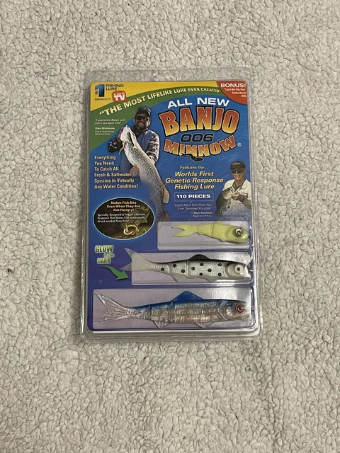 New Banjo 006 Minnow 110 Piece Fishing System Lures As Seen On TV-Glows in Dark
