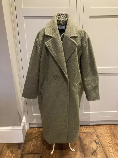 RITA ORA PRIMARK Khaki Green Teddy Fur Long Oversized Winter Coat Size 10 12 14 25.00 PicClick UK