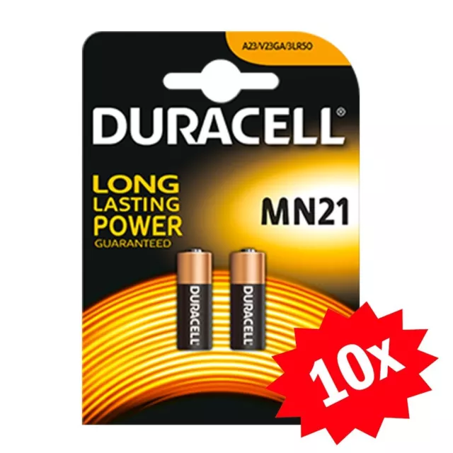 Confezione 20 Pile Batterie Duracell MN21 A23GA 3LR50 hsb