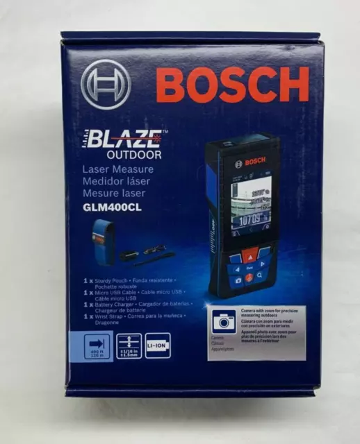 Bosch GLM400CL 400 Ft Blaze Outdoor Connected Laser Measure with Camera - SEALED