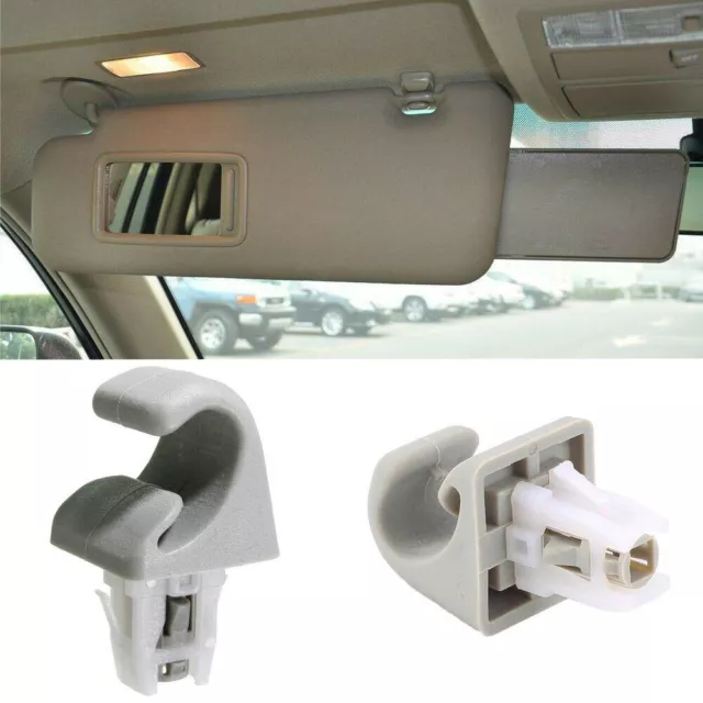 Fits Toyota RAV4 Prius Camry Solara Car Sun Visor Clip Hook Bracket Gray Plastic