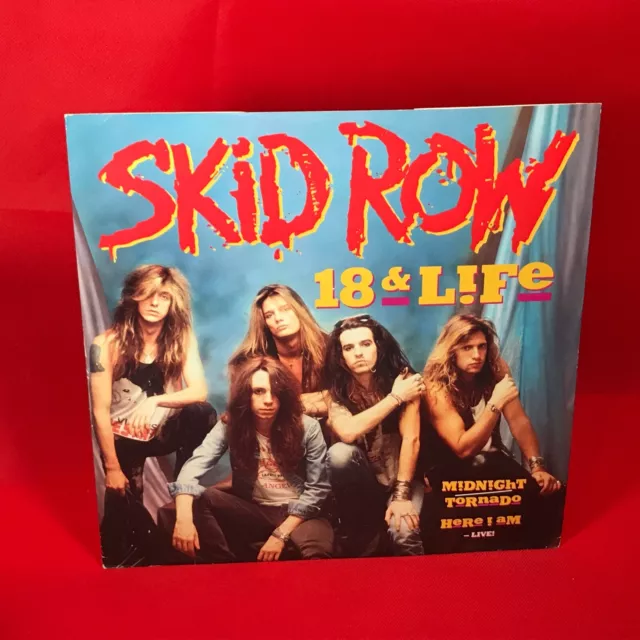 SKID ROW 18 & Life 1989 UK 3-track 12" vinyl single Midnight Tornado Here I Am