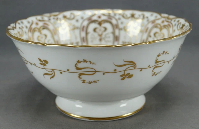 Coalport Adelaide Shape Pattern 4/89 Gold Floral Scrollwork Waste / Slop Bowl
