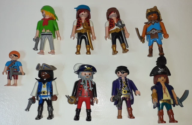 Lot De 3 Figurines Pirates PLAYMOBIL - État Correct, Vintage - Pour Collection Ou Jeu D'Enfant