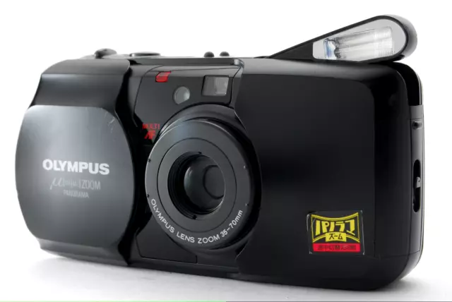 【NEAR MINT】 Olympus mju ZOOM Panorama Black 35mm Point & Shoot Film Camera JAPAN