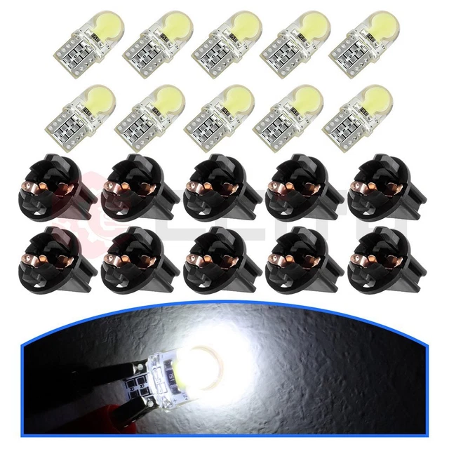 10x White Canbus T10 Dash Cluster Gauge LED Bulbs Light + 1/2" Socket For Mini