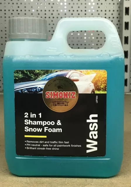 Simoniz Car Shampoo 2 in 1 Shampoo & Snow Foam 1L