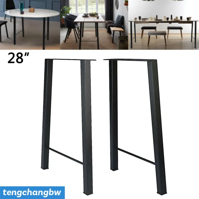 28'' Table Leg Desk Bench Legs Metal DIY Coffee Industry Furniture Set of 2
