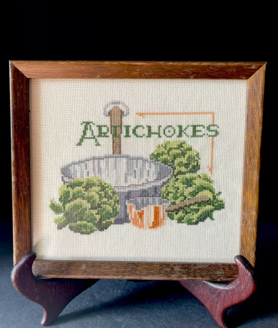 Artichokes Stitch Embroidery Framed