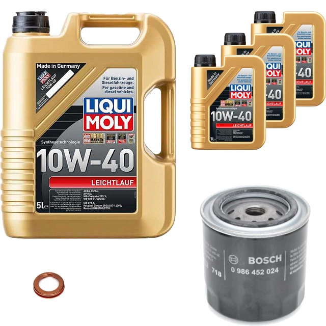 Filtro olio Bosch 8L Liqui Moly a funzionamento leggero 10W-40 per Nissan Pick-up 2.4 4WD