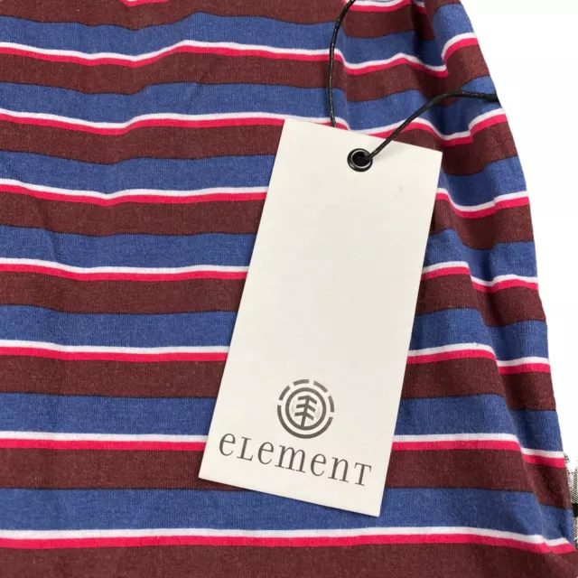 Element Reyes T-Shirt Dress Womens Sz Small Striped Short Sleeve Skater Blue Red 2