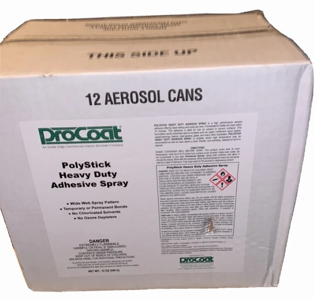 Procoat polystick spray adhesive qty.(12) Unopened Case,From Current Job Fresh