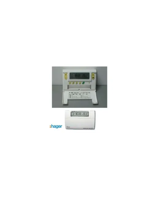 Thermostat Programmable Numérique Hebdomadaire Hager 56130 Eco Prog 7G Blanc