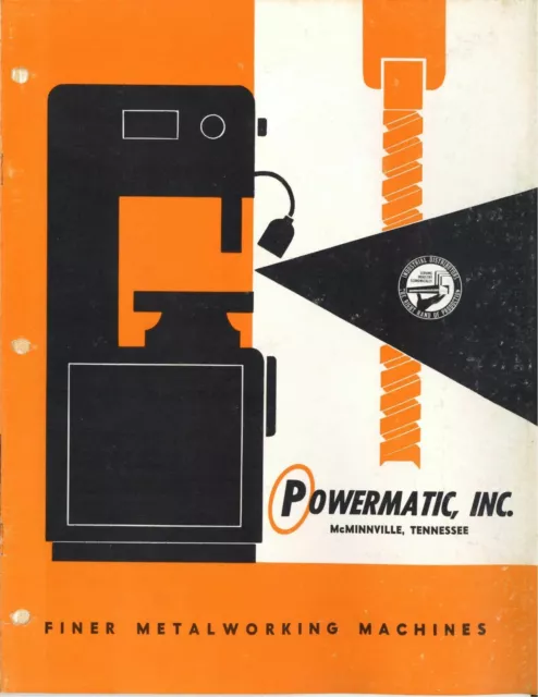 CD Catalog Fits Powermatic Machine 1966 Finer Metalworking Machine A-66-1 1966