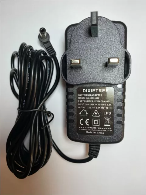 Mustek PL207 Portable DVD Player Mains AC-DC Adaptor Power Supply Charger 12V UK