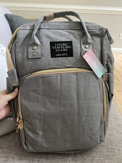 Baby Diaper Bag Backpack with Bassinet Changing Station Gray 7