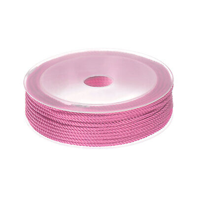 Cuerda de perlas de nailon de 2 mm hilo de nudo chino pulsera hilo, rosa rosa, 42 ft