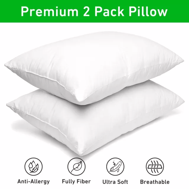 Luxury 2 Pack Soft Super Bounce Back Extra Filled Pillow