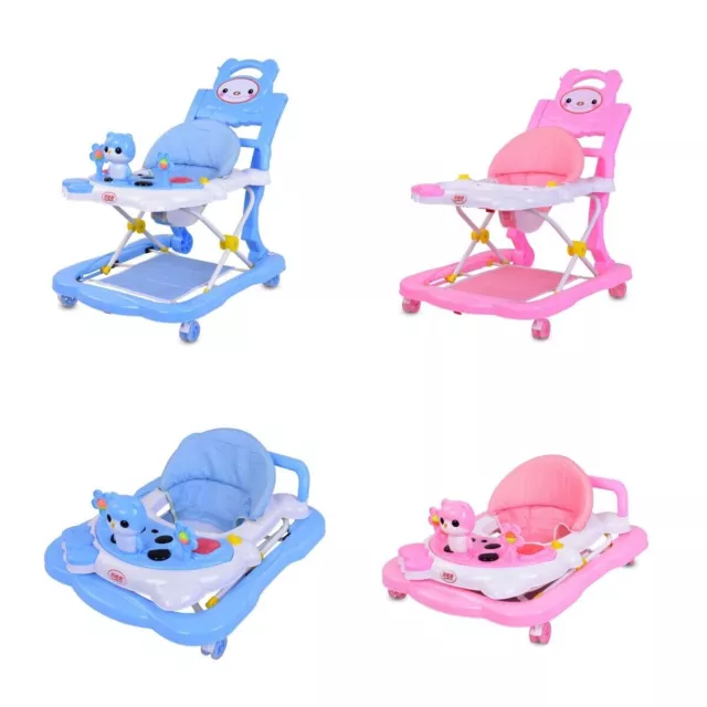 Upgrade Adjustable Baby Walker Stroller Play Activity Music Kids Ride On Toy Car