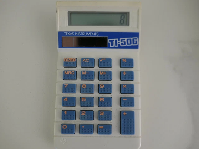 Texas Instruments TI-606 Calculatrice Solaire De Poche – Vintage Avec Boîte Et Notice
