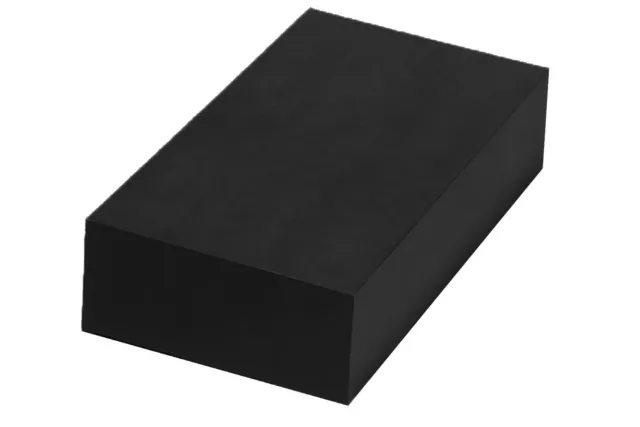 Plastic Block for Machining (Black) - 2" x 6" x 12" - ABS