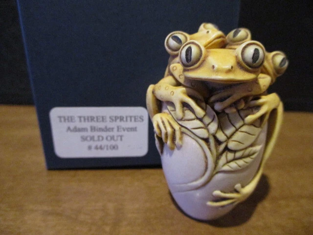 HARMONY KINGDOM ADAM Binder The Three Sprites Frogs Green ABE Event LE ...