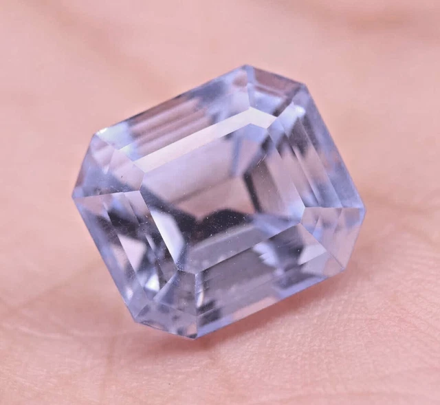 8.65Ct Natural Santa Maria Blue Aquamarine Square Cut Treated Certified Gemstone