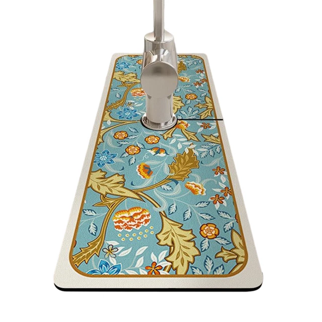 Alfombra de mesa almohadilla absorbente de goma de poliéster para baño aparatos de cocina (estilo C)