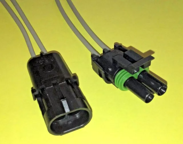 NEW Weather Pack 2 Way Wire Assembly Set (Male and Female End) #18 GA. GXL Wire.