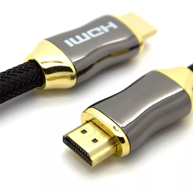 Lot 1/2 Câbles HDMI Nylon Haute Vitesse 1m/2m/5m/10m/20m v2.0 4K 2160p 3D