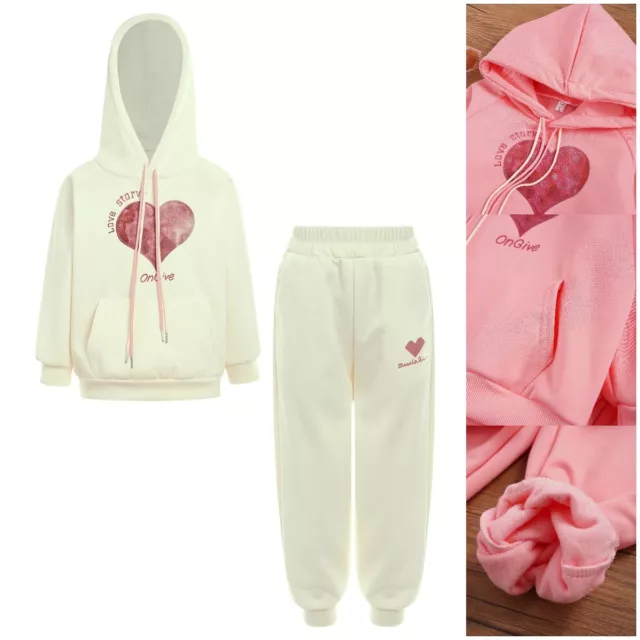 Felpa Bambine Bambine Loungewear Pantaloni Felpa Autunno Cappuccetto Bambini Tuta