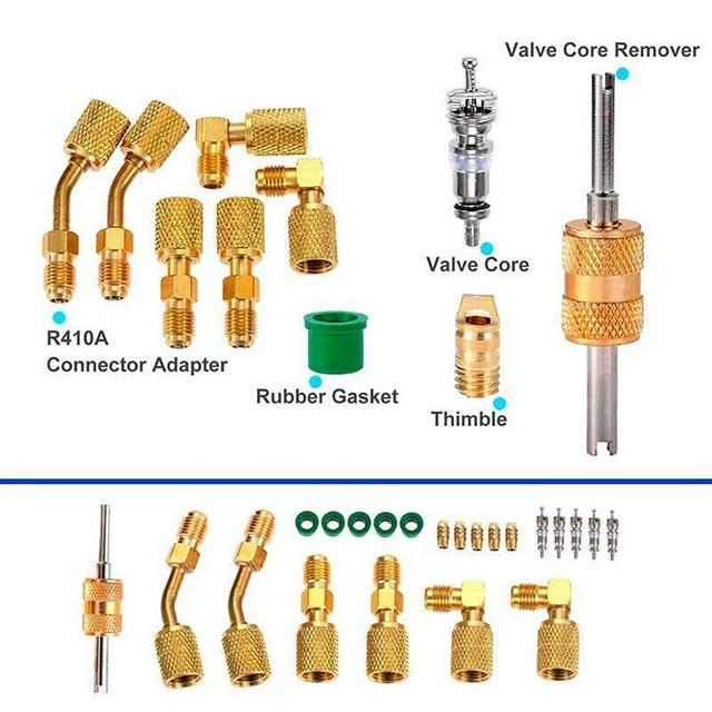 Adaptateur Laiton R410 Filetage Mâle 1/4 à Filetage Femelle 5/16 Connecteur Adaptateur 90 ° Refroidisseur Climatiseur Accessoire Réfrigération