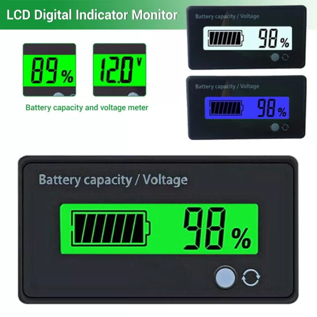 12V-72V LCD Digital Combo Panel Display Volt Amp Power Watt Meter Voltmeter