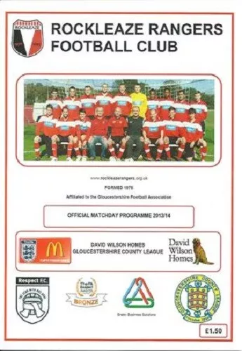 Football - Rockleaze Rangers (Gloucestershire County League) home programmes