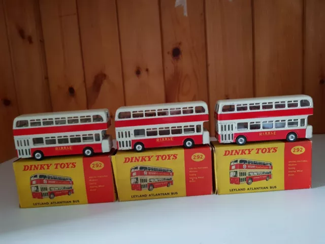 3x Dinky Toys 292 Leyland Atlantisches Busribble - alles top in OVP