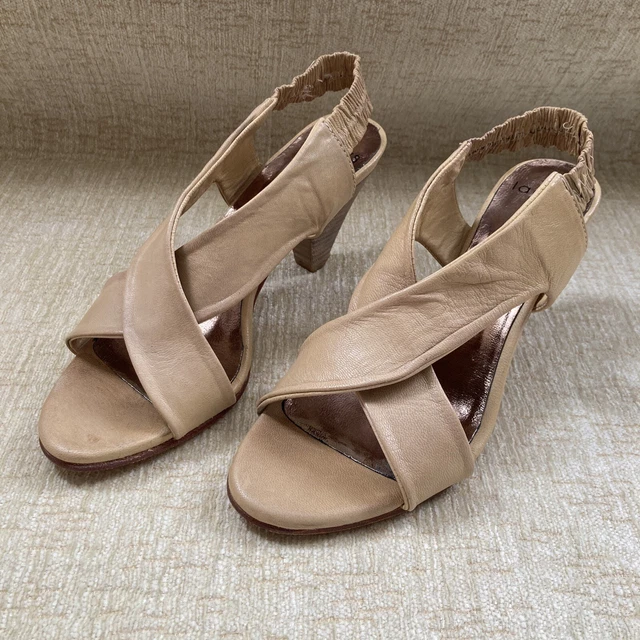 CREAM LEATHER SANDALS Lacey s London UK Size 5 EUR 38 Sling Back